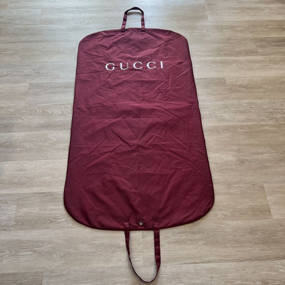 Gucci Red Burgundy Garment Dust Bag Storage Travel Nylon 54.5"x 29"